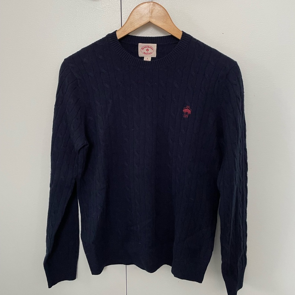 Brooks Brothers Red Fleece blue crew neck cable size small